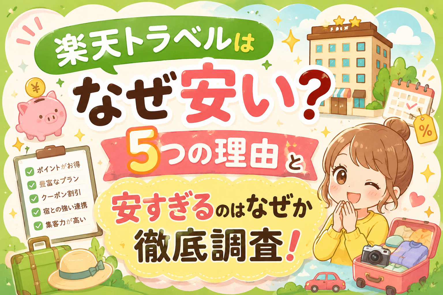 楽天トラベルがなぜ安い？５つの理由と安すぎるのはなぜか徹底調査！