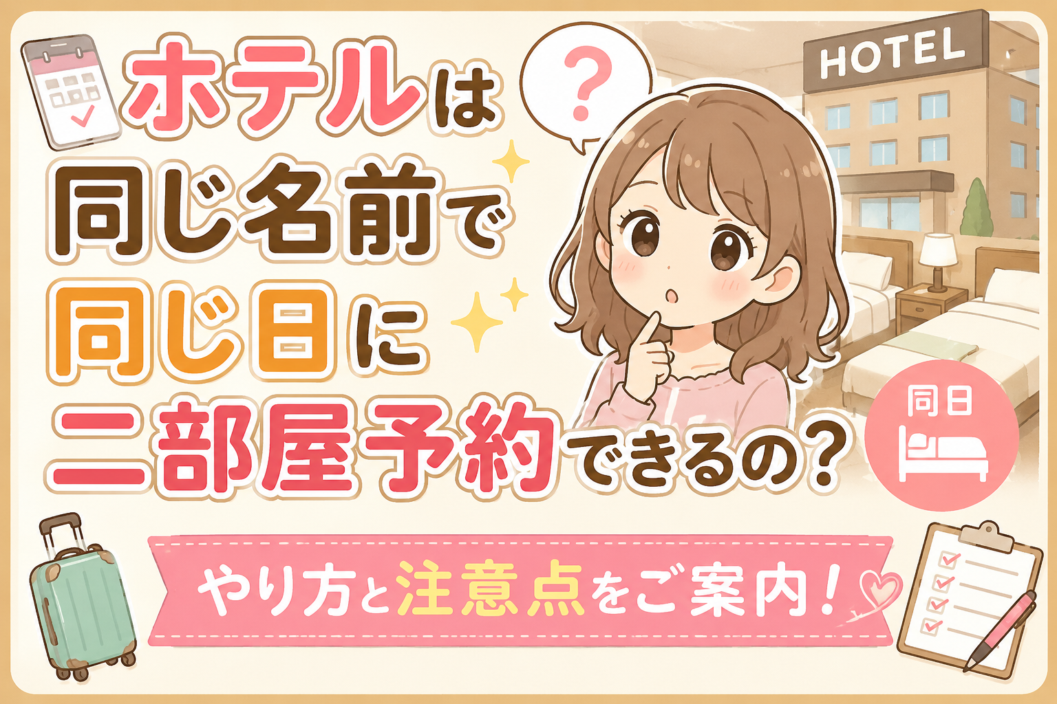 ホテル　同じ名前　二部屋予約