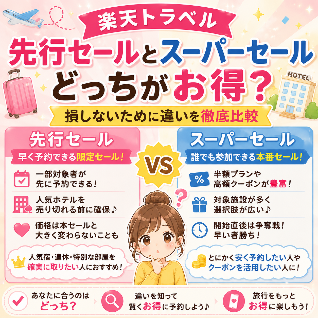 スーパーセール　先行セール　違い　楽天トラベル